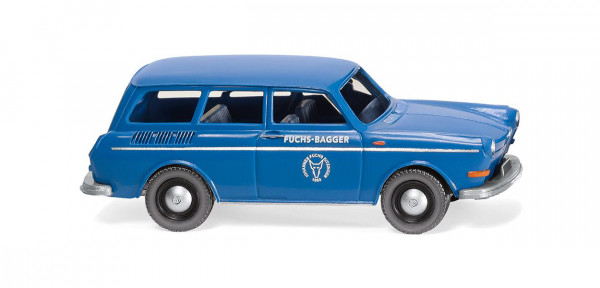 VW 1600 Variant (Typ 3, Facelift 1969, Mod. 1969-1973), brillantblau, FUCHS-BAGGER, Wiking, 1:87, mb