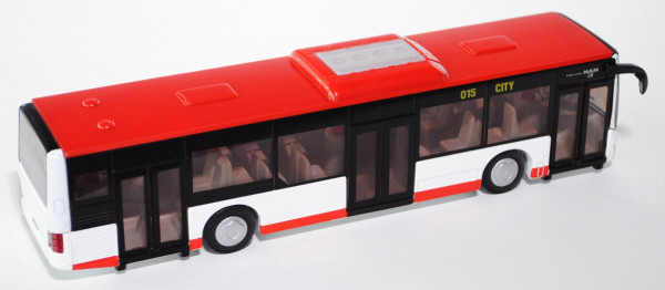 00005 Stadtbus MAN Lion\'s City Solobus mit 3 Türen (Typ A37, Modell NL 243), rot/weiß, L17mpK