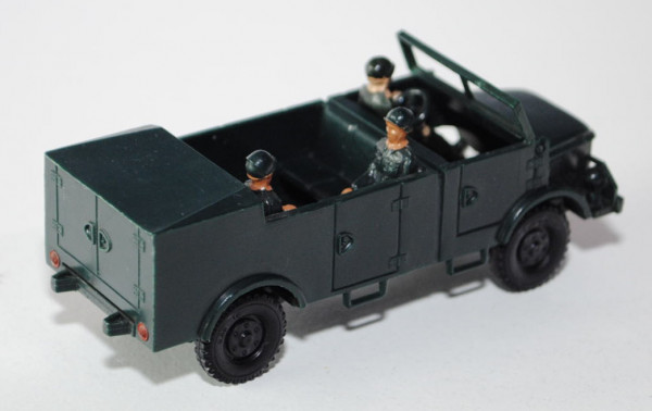 Borgward Kübelwagen 0,75 t, schwarzgrün, Frontscheibenglas weg, 1 Stegbügel angebrochen