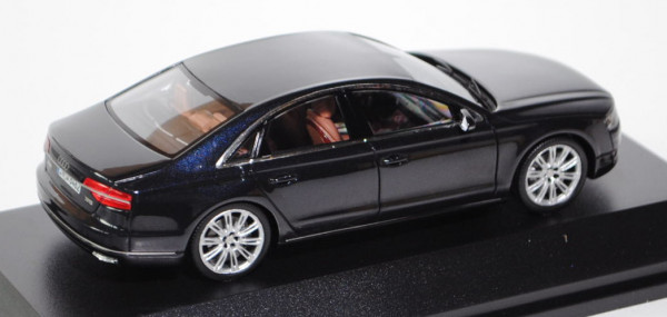 Audi A8 (D4, Typ 4H, Facelift), Modell 2013-, mondscheinblau, Minimax / Spark, 1:43, Werbeschachtel