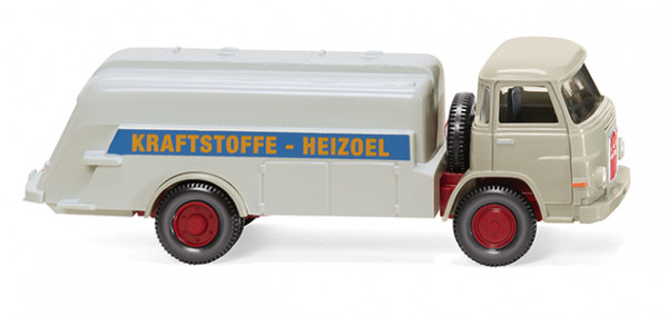 MAN 415 (Kleine Pausbacke, Mod. 60-67) Tankwagen, grau, KRAFTSTOFFE - HEIZOEL, Wiking, 1:87, mb
