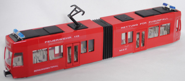 DÜWAG MGT6D Straßenbahn-Niederflur-Gelenktriebwagen (Mod. 92-01), rot, FEUERWEHR, SIKU, Umbau