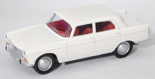 Peugeot 404 Limousine mit Schiebedach (Mod. 1960-1963), blanc courchevel white, Norev, 1:58, mb