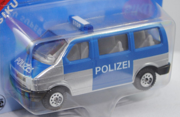 VW T4 facelift Caravelle (Modell 1996-2003) Polizei-Mannschaftswagen, weißaluminiummetallic/verkehrs