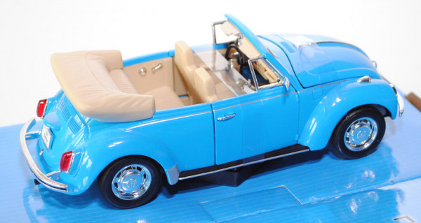 VW Käfer 1302 LS Cabriolet, Modell 1970-1972, himmelblau, Türen und Haube vorne zu öffnen, Sitzlehne