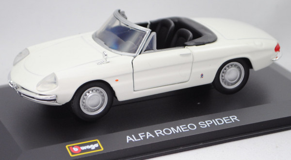 Alfa Romeo Spider (1. Gen., Baur. 105 (Duetto), Mod. 66-69), weiß, Bburago Street Classics, 1:32, mb