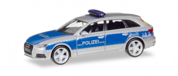 Audi A4 Avant (B9, Typ 8W, Mod. 15-) Polizei Rheinland-Pfalz, silber, Herpa, 1:87, mb