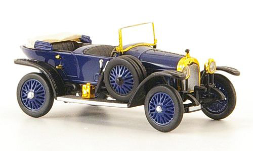 Audi Typ C 14/35 PS Alpensieger (Mod. 1911-1925), saphirblau/schwarz, Ricko / Brekina, 1:87, PC-Box
