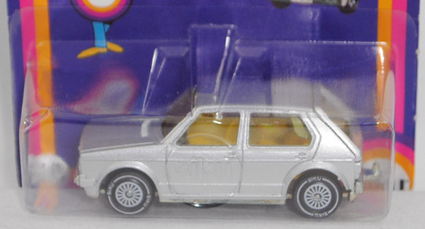 00001 VW Golf I LS mit 4 Türen (Typ 17, Modell 1978-1980), silber, Verglasung gelb, SIKU, 1:55, P18