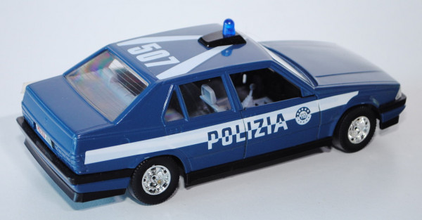 Alfa Romeo 75 POLIZIA, Modell 1990, grünblau, POLIZIA / 507, mit Blaulicht, Türen zu öffnen, mit Len