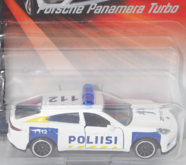 Porsche Panamera Turbo (Typ 971, Mod. 16-20) Polizei Finnland, weiß, POLIISI, majorette, 1:64, mb