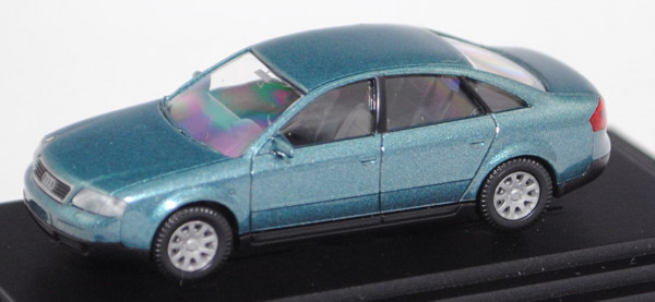 Audi A6 (2. Gen. A6, Baureihe C5, Typ 4B, Mod. 97-04), jaspisgrün metallic, Wiking, 1:87, Werbebox