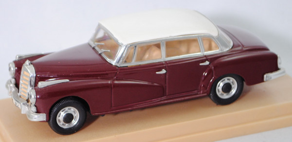 Mercedes-Benz 300 (W 189, Typ 300 d, Mod. 1957-1962), cremeweiß/dunkel-weinrot, RIO, 1:43, PC-Box