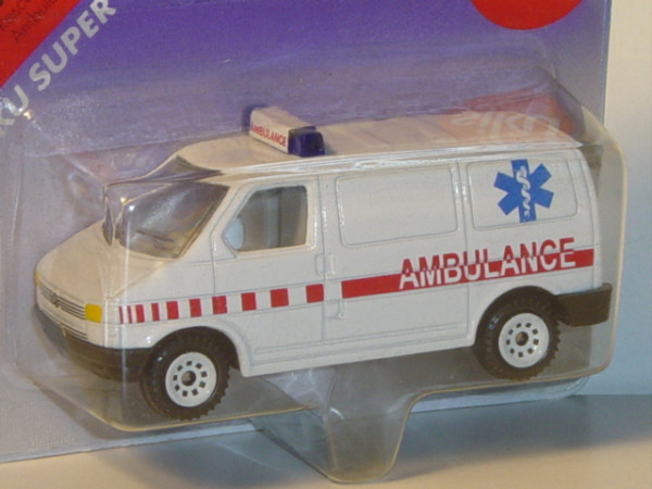 00001 VW T4 Transporter Kastenwagen (Modell 1990-1995) Krankenwagen, reinweiß, innen lichtgrau, Lenk