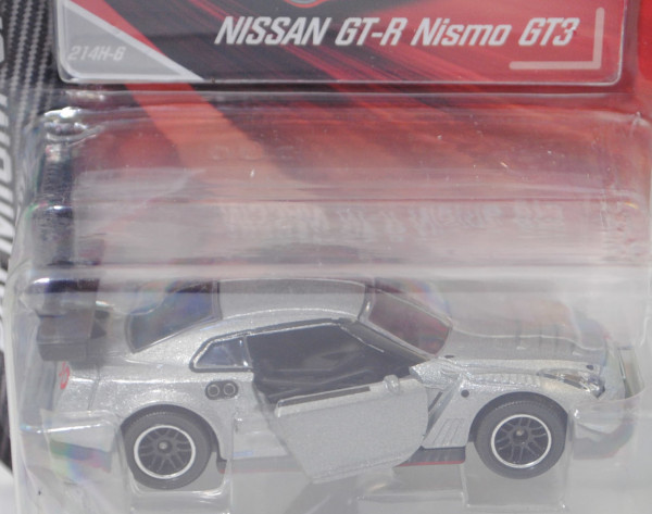 Nissan GT-R NISMO GT3 2018 (Typ R35, Modell 2018-), silbergraumetallic, majorette, 1:64, Blister