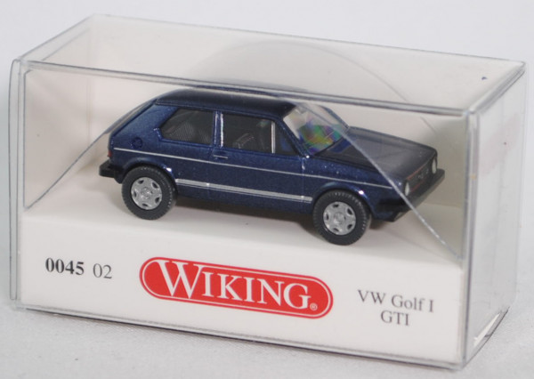 VW Golf I GTI (Typ 17, Modell 1976-1978, Baujahr 1976), heliosblau-metallic, Wiking, 1:87, mb