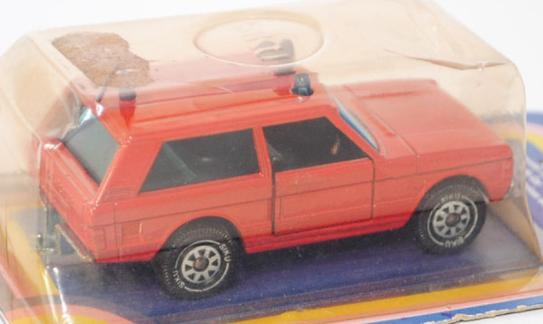 00001 Range Rover «Classic» Dreitürer Feuerwehr-Vorausrüstwagen, Modell 1970-1985, korallenrot, inne