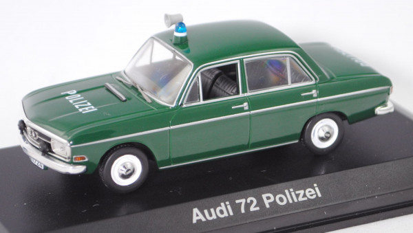 Audi 72 (Typ F103, Mod. 1965-1968, Bj. 1965) Polizei, hell-tannengrün, POLIZEI, Norev, 1:43, PC-Box