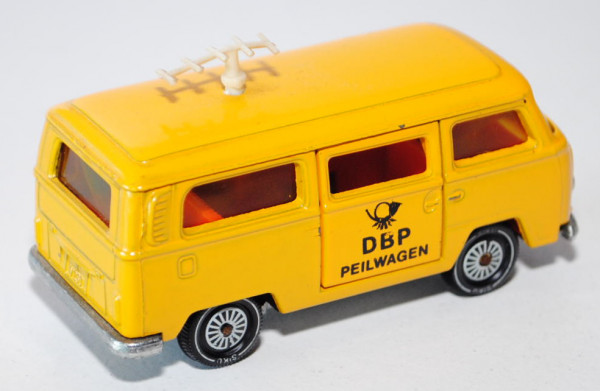 00001 VW Bus (Typ T2b, Modell 1972-1979) Bundespost-Peilwagen, kadmiumgelb, innen rotorange, Lenkrad