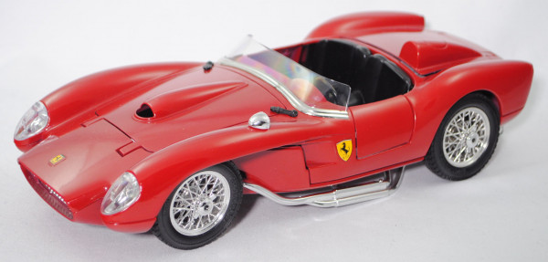 Ferrari 250 Testa Rossa (1957), karminrot, Auspuff links+Radaufhängung vorne gebrochen, Bburago 1:18
