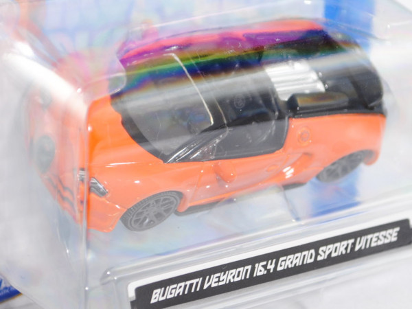 Bugatti Veyron 16.4 Grand Sport Vitesse (Mod. 12-15), verkehrsorange/schwarz, Bburago, 1:64, mb