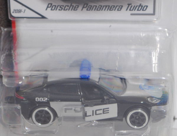 Porsche Panamera Turbo (Typ 971 oder G2, Model 16-20) Polizei, schwarz, POLICE, majorette, 1:64, mb