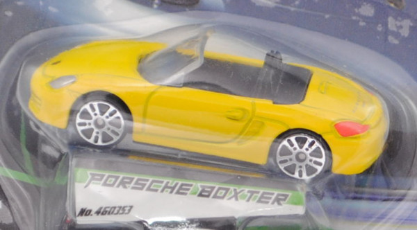 Porsche Boxster (3. Gen., Typ 981, Mod. 2012-2016), verkehrsgelb, JAMARA STREET KINGS 1:64, Blister