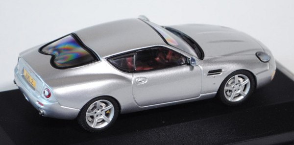 Aston Martin DB7 Vantago Zagato, Modell 2004, silber, IXO MODELS®, 1:43, PC-Box