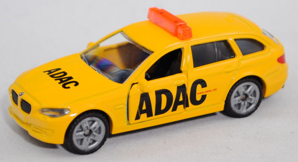 00006 BMW 520i Touring (F11, Mod. 13-17) Pannenhilfe, gelb, ADAC, hohe Orangelichtleiste, SIKU, P29e