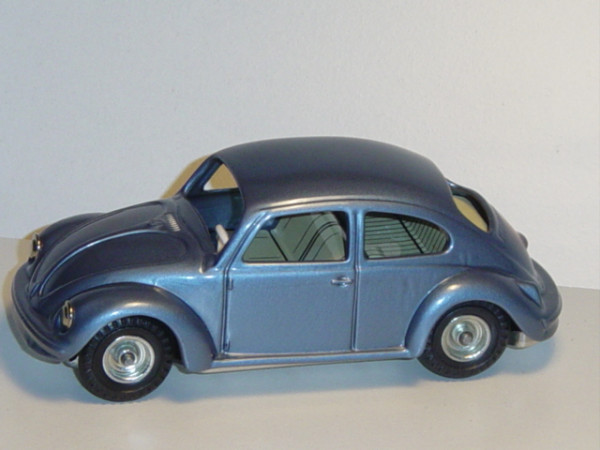 VW Käfer, hell-taubenblaumetallic, Chassis chromsilber, mit Friktion, Kellermann, 1:43, mb