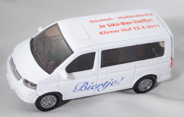 00005 Biertje VW T5 Multivan (Typ 7H, Mod. 03-09), weiß, Biertje / Deutsch - Holländische / 3e Siku-