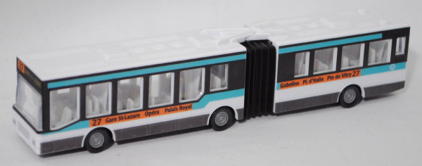 00102 F MAN NG 312 Niederflurgelenkbus (Typ MAN A11, Modell 1995-1999),weiß, RAT, SIKU, P29e