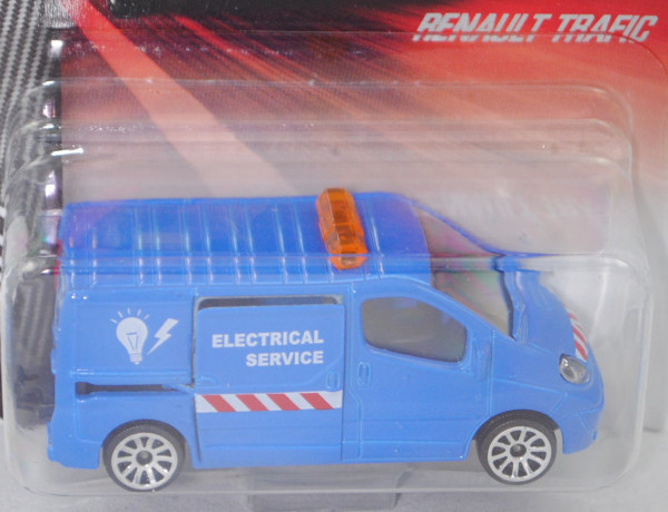 Renault Trafic II Kastenwagen (Mod. 2006-2014), blau, ELECTRICAL / SERVICE, majorette, 1:64, Blister