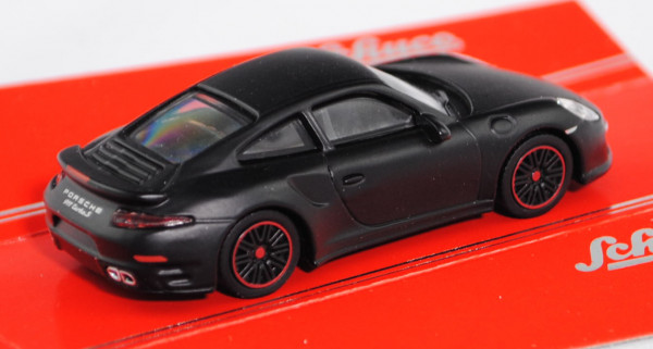 Porsche 911 Turbo S (Typ 991, Modell 2013-2015), mattschwarz, concept black, Schuco, 1:64, mb