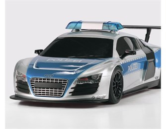 Audi R8 LMS (Typ R16) Police Car, silber/blau, POLIZEI, SCALEXTRIC, 1:32, PC-Box