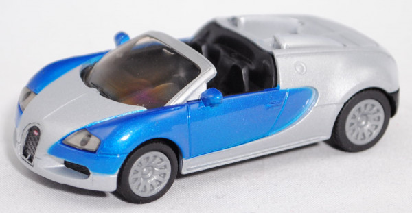 00001 Bugatti Veyron EB 16.4 Grand Sport (Mod. 2009-2015), blaumet./silbergraumet., SIKU, 1:55, P29e