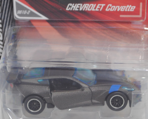 Chevrolet Corvette C7.R (Typ C7, Mod. 14-19), matt dunkel-schiefergraumet., majorette, 1:60, Blister