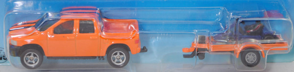 00003 Pick-Up (vgl. Dodge RAM 1500 Quad Cap, 3. Gen., Vorfacelift, Mod. 02-05) mit Anhänger und Kart