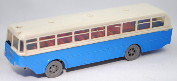 Büssing Trambus 6500 T (Mod. 1954-1957), hellelfenbein/blau, Sitze rot, bespielt mit Fehlteilen