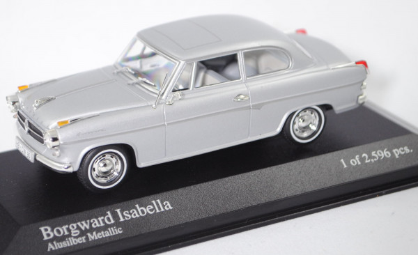 Borgward Isabella TS de Luxe Limousine (Modell 1958-1960), alusilber met., Minichamps, 1:43, PC-Box