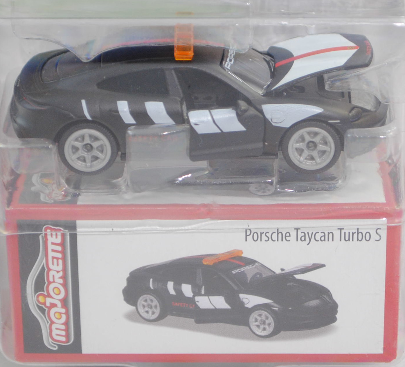 Porsche Taycan Turbo S (Typ 9J1, Modell 2019-) Safty Car, mattschwarz,  majorette, 1:63, Blister, Produktarchiv, Online-Shop