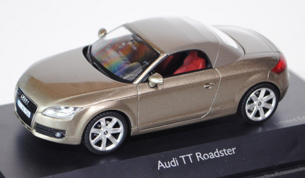 Audi TT Roadster 3.2 quattro mit Softtop (Typ 8J, Mod. 2007-2010), dakkarbeige, Schuco, 1:43, PC-Box