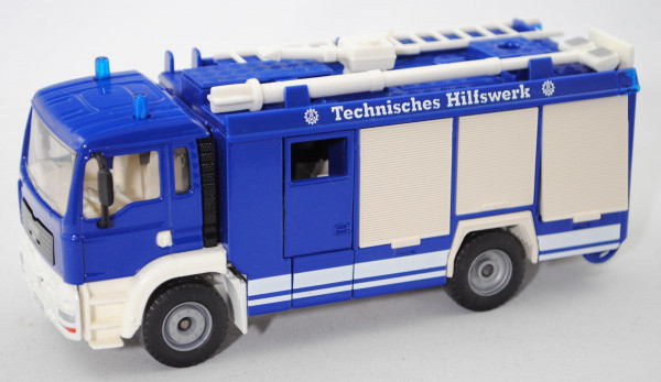 00404 Hilfeleistungslöschfahrzeug HLF 20 auf Fahrgestell MAN TGA 18.460 M, blau, THW, SIKU, 1:55