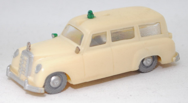 00002 MB 180 Krankenwagen mit Binz-Aufbau (Mod. 1955-1957), hell-elfenbein, 1 Hecktür+Tragen weg