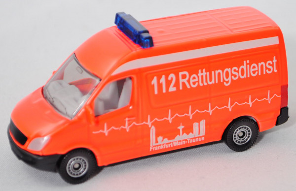 00003 MB Sprinter II (Mod. 06-13) Krankenwagen, leuchthellrot, 112 Rettungsdienst, C80, SIKU, P29e