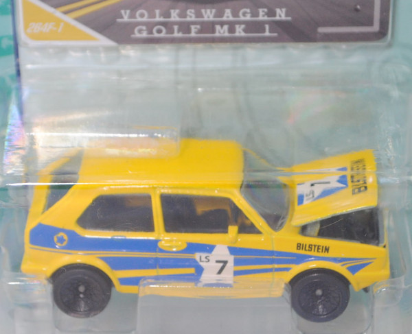 VW Golf I GTI (Mod. 1976-1978) Rallye im PIERBURG-Design, gelb, Nr. 264F-1, majorette, 1:52, Blister