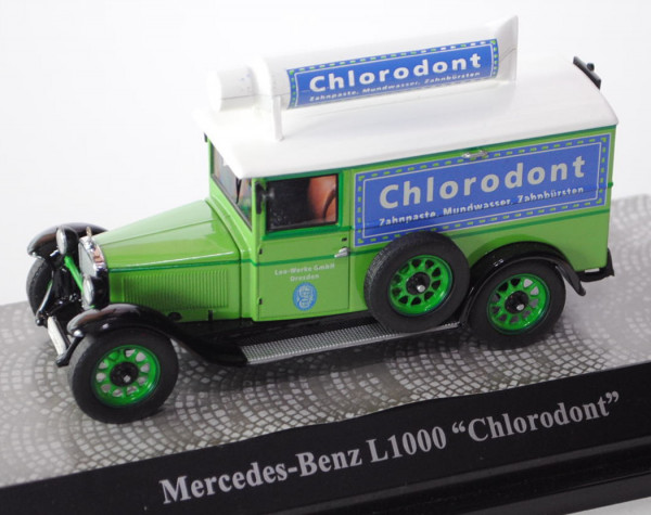 Mercedes-Benz L 1000 Express Kastenwagen (Baureihe W 37), Modell 1929-1936, cremeweiß/gelbgrün/schwa