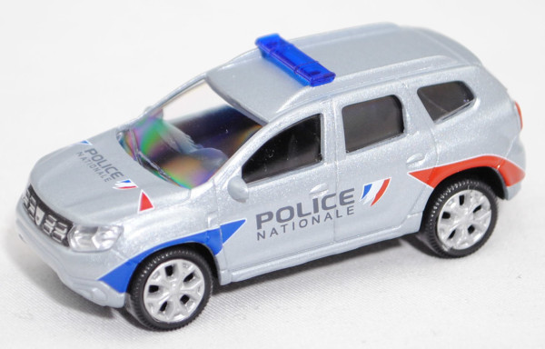 Dacia Duster (2. Gen., Modell 2018-) Polizei, blausilbermet., POLICE / NATIONALE, Norev, 1:64, mb