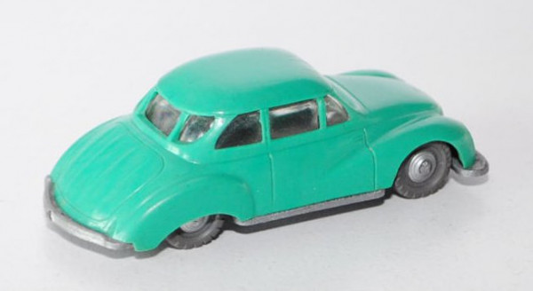 DKW Sonderklasse, Modell 1953, hell-patinagrün, Chassis silber, feiner Spannungsriss im Dach