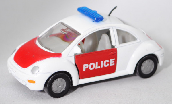 99900 EU VW New Beetle 2.0 (Typ 9C, Modell 1998-2001) Polizei, reinweiß/signalrot, POLICE, ohne AHK